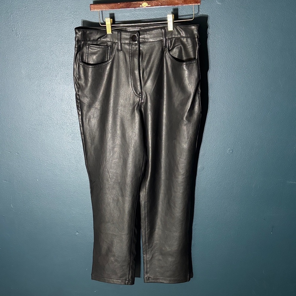 Sleek Black Pleather Women's Pants